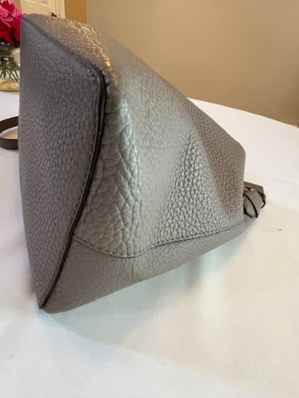 KATE SPADE | New York Gray Pebbled Leather Tote Hobo Shoulder bag-EUC - Picture 8 of 16
